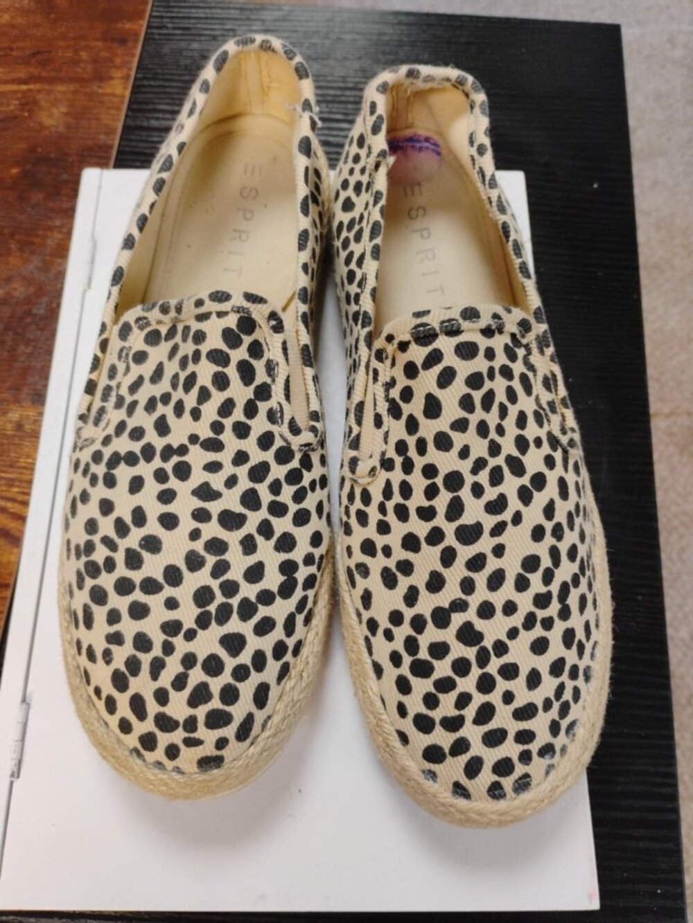 Esprit Leopard Canvas Espadrille Slip-On Flats 8.5